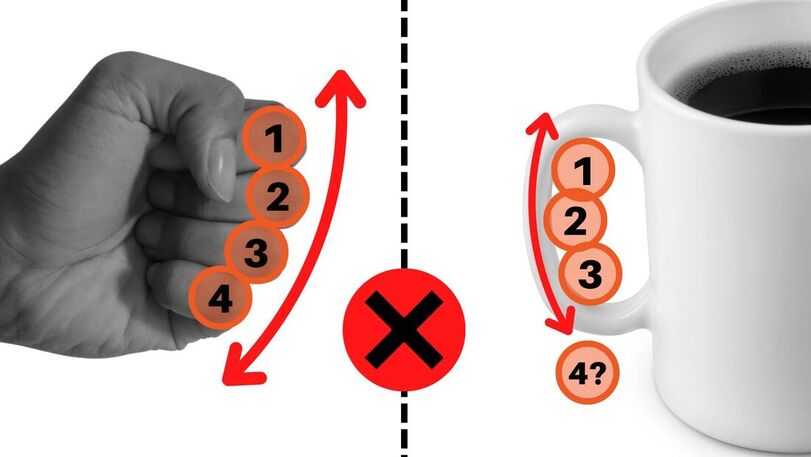 Hand-vs-handle curves are not aligned, leads to awkward finger placement